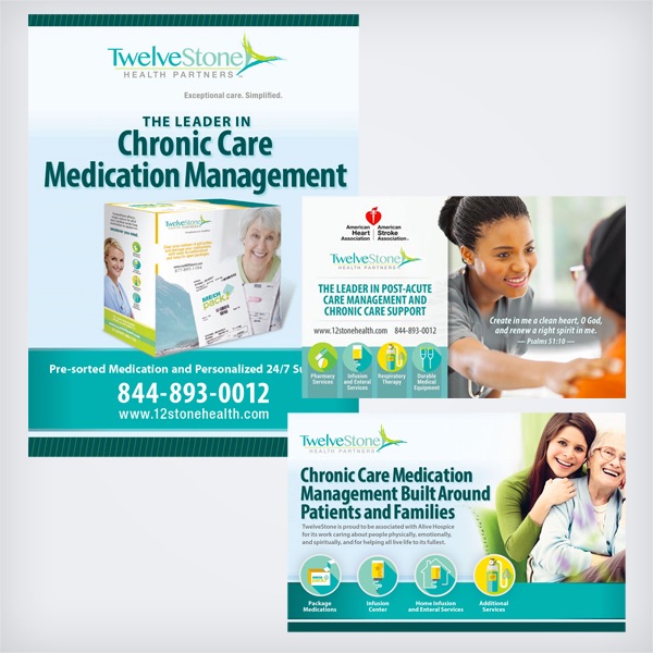 Advertisement Design: Print Ad Series: TwelveStone Health Partners