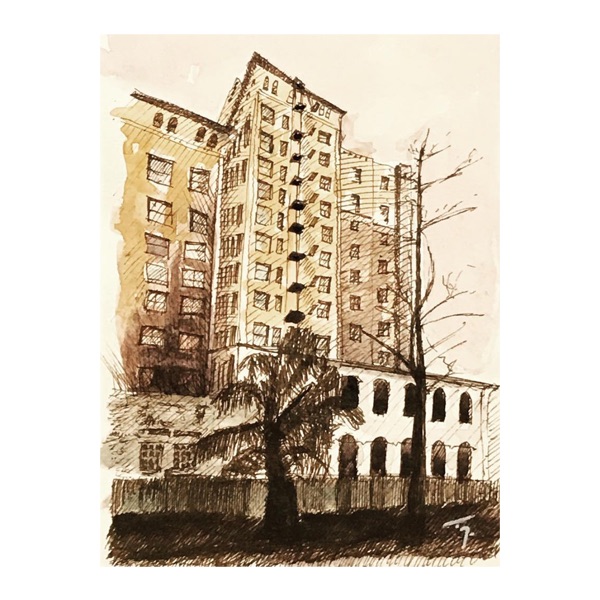 Art Services: Downtown San Antonio, pen and ink