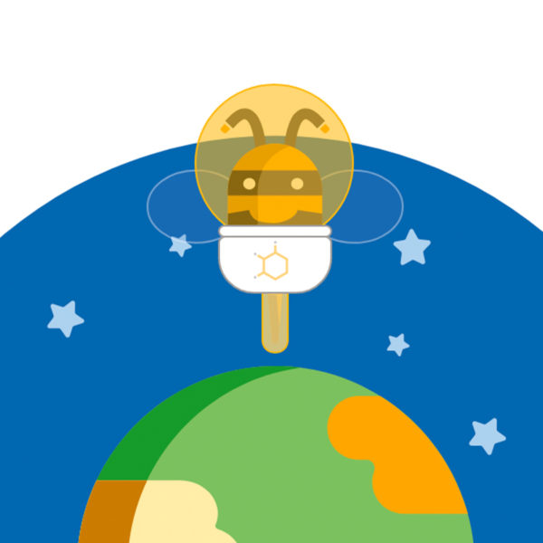 Blog Hero: The "Space Bee" for HiveHub's website design