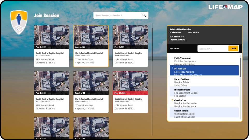 Virtual Information Modeling Simulation: Game-like web app: Session Detail