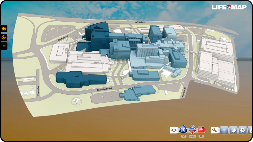 Virtual Information Modeling Simulation: Game-like web app: Birds-eye View