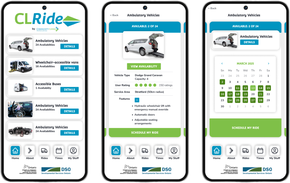 App: Community Living: Ride-scheduling app for people with developmental disabilities