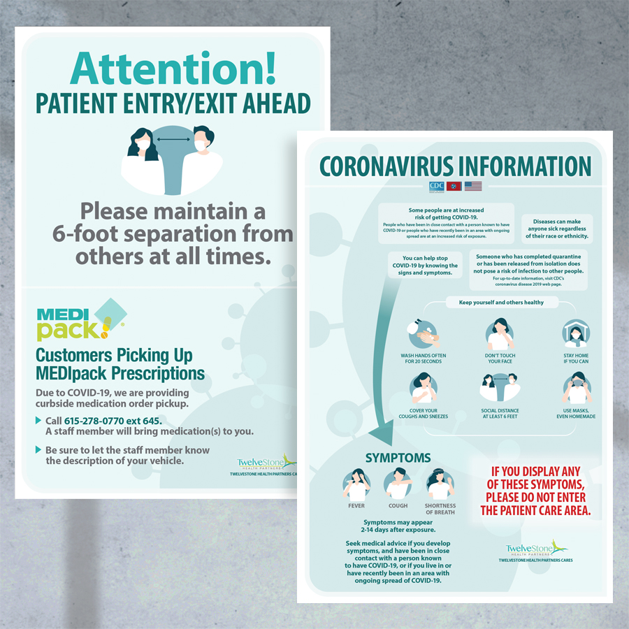 Poster Design: TwelveStone Health Partners: Coronavirus Information and Instructions