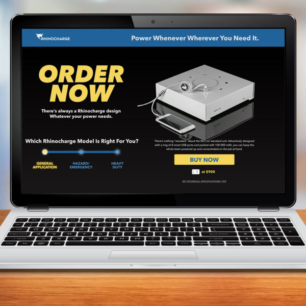 Website Design: Rhinocharge portable power stations e-commerce website